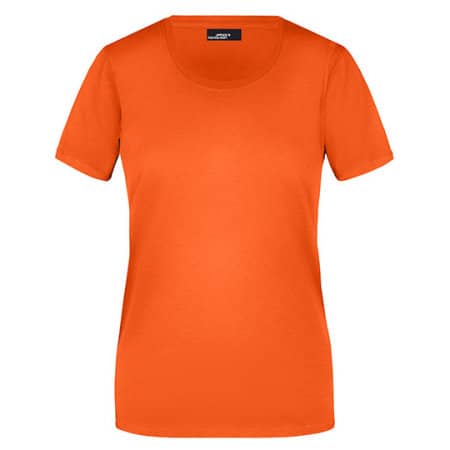 Leicht taillierters Damen Basic T-Shirt in Dark Orange von James+Nicholson (Artnum: JN901