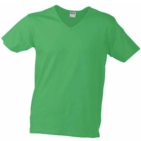 Slim Fit Herren T-Shirt mit V-Ausschnitt in Frog von James+Nicholson (Artnum: JN912