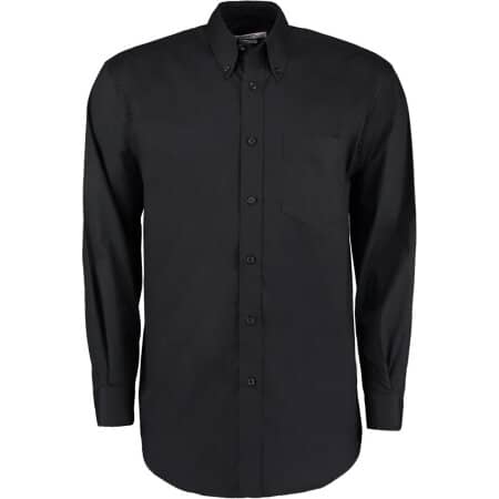 Premium Oxford-Hemd mit Brusttasche in Black von Kustom Kit (Artnum: K105