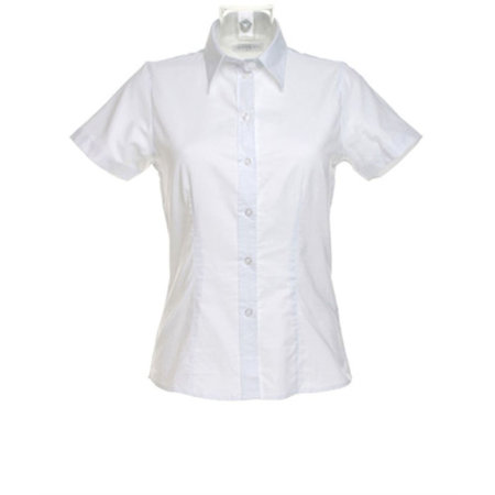 Women`s Workwear Oxford Shirt Short Sleeve in White von Kustom Kit (Artnum: K360
