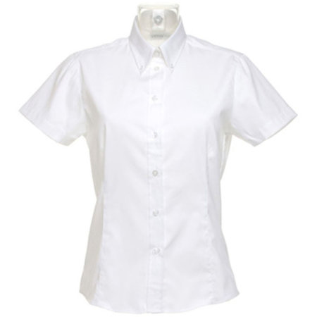 Women`s Corporate Oxford Shirt Short Sleeve in White von Kustom Kit (Artnum: K701
