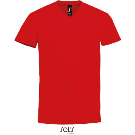 Imperial V-Neck Men T-Shirt in Red von SOL´S (Artnum: L02940