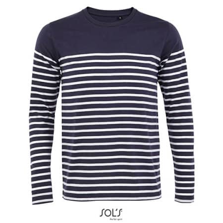 Men´s Long Sleeve Striped T-Shirt Matelot von SOL´S (Artnum: L03099