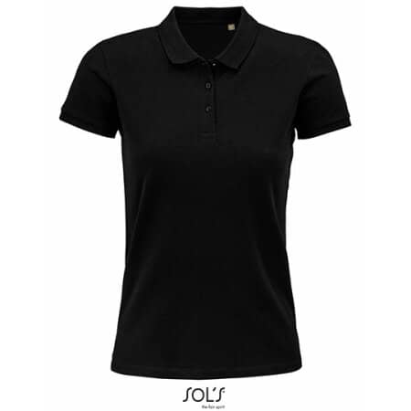 Faires Damen Poloshirt aus nachhaltiger Bio-Baumwolle in Black von SOL´S (Artnum: L03575