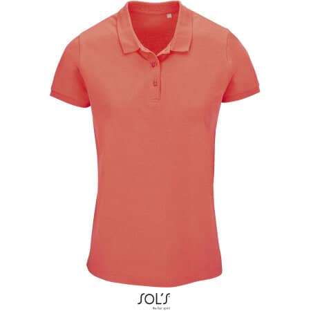 Faires Damen Poloshirt aus nachhaltiger Bio-Baumwolle in Pop Orange von SOL´S (Artnum: L03575