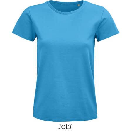 Damen T-Shirt Pioneer aus nachhaltiger Bio-Baumwolle in Aqua von SOL´S (Artnum: L03579