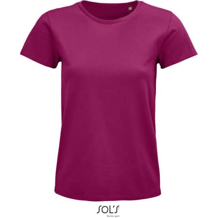 Damen T-Shirt Pioneer aus nachhaltiger Bio-Baumwolle in Fuchsia von SOL´S (Artnum: L03579