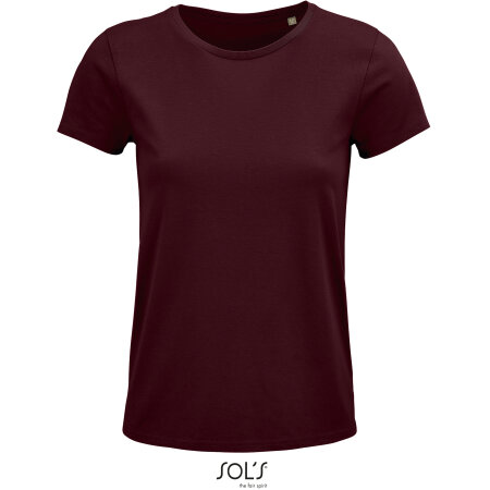 Damen Bio T-Shirt in Burgundy von SOL´S (Artnum: L03581