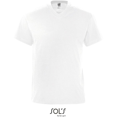 Herren T-Shirt mit V-Ausschnitt in White von SOL´S (Artnum: L151