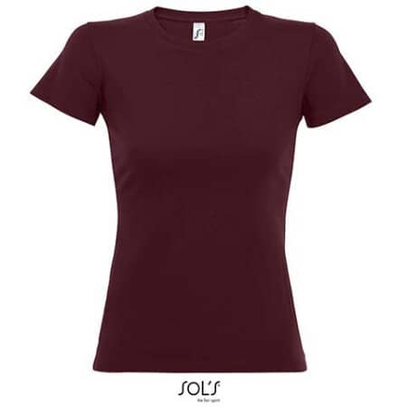 Premium Damen T-Shirt Imperial in Burgundy von SOL´S (Artnum: L191