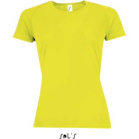 Women`s Raglan Sleeves T Sporty in Neon Yellow von SOL´S (Artnum: L200