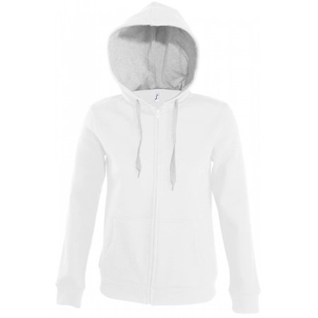 Contrast Hooded Zip Jacket Soul Women in White|Grey Melange von SOL´S (Artnum: L481