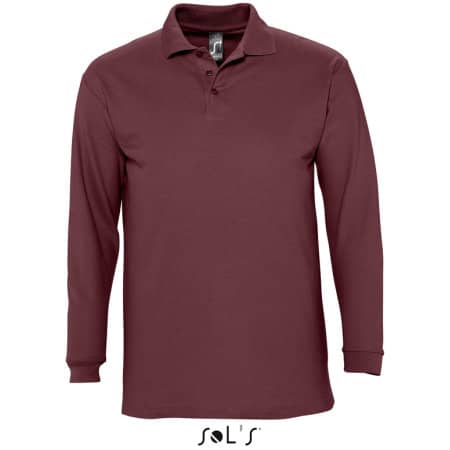 Warmes Herren Langarm-Poloshirt in Burgundy von SOL´S (Artnum: L549