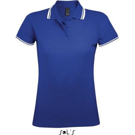 Women Polo Shirt Pasadena in Royal Blue|White von SOL´S (Artnum: L586