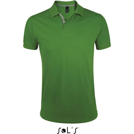 Herren-Poloshirt mit Seitenschlitzen in Bud Green|Grey (Solid) von SOL´S (Artnum: L587