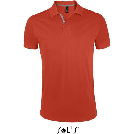 Herren-Poloshirt mit Seitenschlitzen in Burnt Orange|Grey (Solid) von SOL´S (Artnum: L587