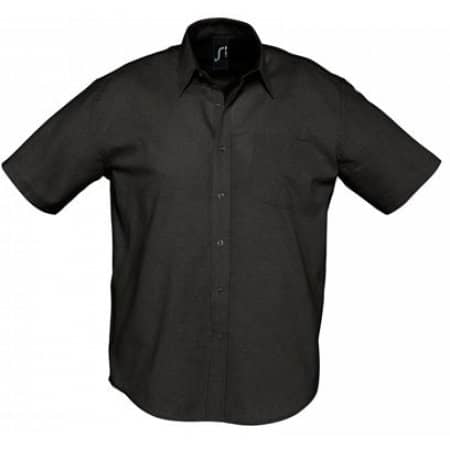 Kurzarm Oxford-Hemd mit Brusttasche in Black von SOL´S (Artnum: L612
