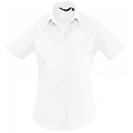 Pflegeleichte Poplin-Bluse mit Brusttasche in White von SOL´S (Artnum: L620