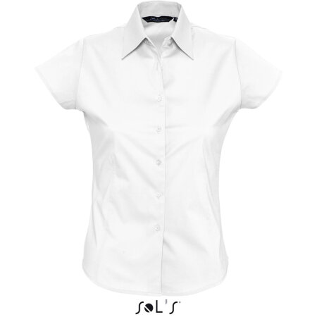 Stretch Kurzarm-Bluse in White von SOL´S (Artnum: L630