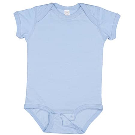 Kurzärmeliger Baby Body mit Schlupfkragen in Light Blue von Rabbit Skins (Artnum: LA4424N