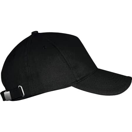Klassische Sandwich Baseball-Cap mit Metallverschluss in Black von SOL´S (Artnum: LC00594