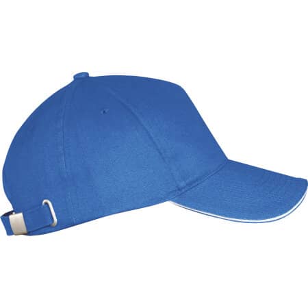 Klassische Sandwich Baseball-Cap mit Metallverschluss in Royal Blue|White von SOL´S (Artnum: LC00594