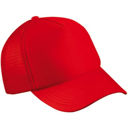 Trendige Mesh Cap mit Kunststoffverschluss in Red von myrtle beach (Artnum: MB070