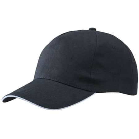 5 Panel Promo Sandwich Cap in Black|White von myrtle beach (Artnum: MB6552