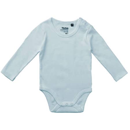 Langärmeliger Baby Body aus Fairtrade-zertifizierter Bio-Baumwolle in Light Blue von Neutral (Artnum: NE11130