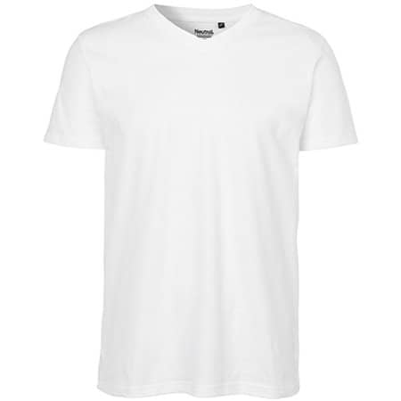 V-Neck Herren T-Shirt aus Fairtrade-Bio-Baumwolle in White von Neutral (Artnum: NE61005