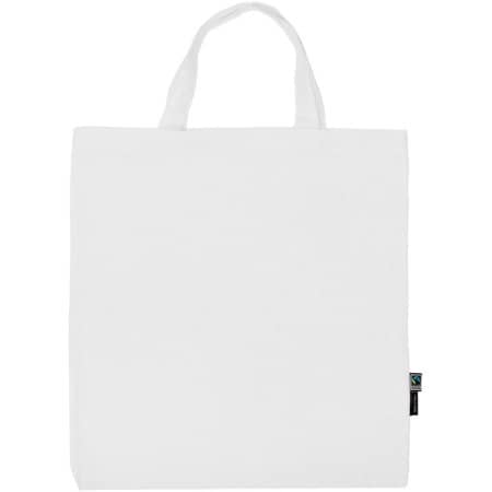 Fair Trade Shopping Bag aus Bio-Baumwolle mit kurzen Henkeln in White von Neutral (Artnum: NE90004