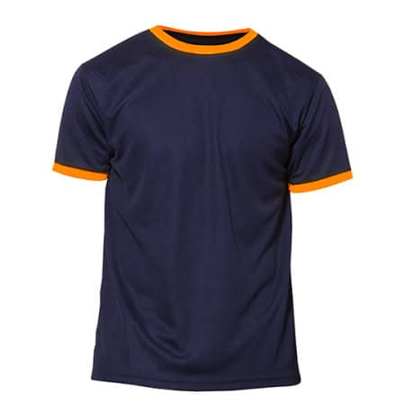 Action Kids - Short Sleeve Sport T-Shirt in Navy|Orange Fluor (Neon) von Nath (Artnum: NH160K