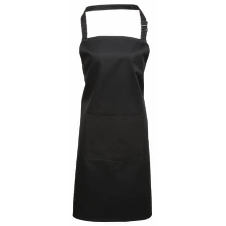 Pflegeleichte Latzschürze mit Tasche in Black von Premier Workwear (Artnum: PW154