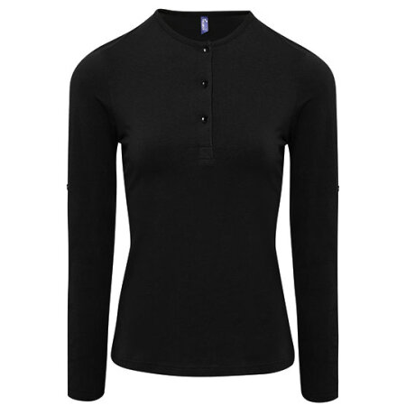 Womens Long-John Roll Sleeve Tee in Black von Premier Workwear (Artnum: PW318