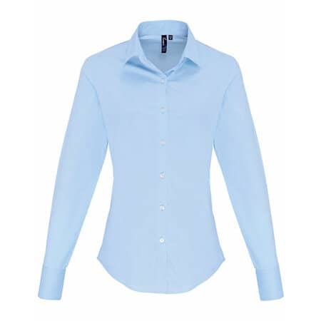 Ladies Stretch Fit Cotton Poplin Long Sleeve Shirt von Premier Workwear (Artnum: PW344