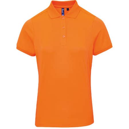 Women`s Coolchecker Piqué Polo in Neon Orange von Premier Workwear (Artnum: PW616
