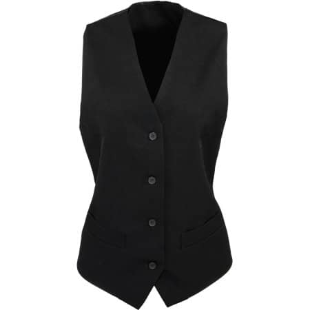 Klassische Damen-Weste Rückenteil aus Satin in Black von Premier Workwear (Artnum: PW623