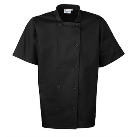 Essential Short Sleeve Chef´s Jacket in Black von Premier Workwear (Artnum: PW656