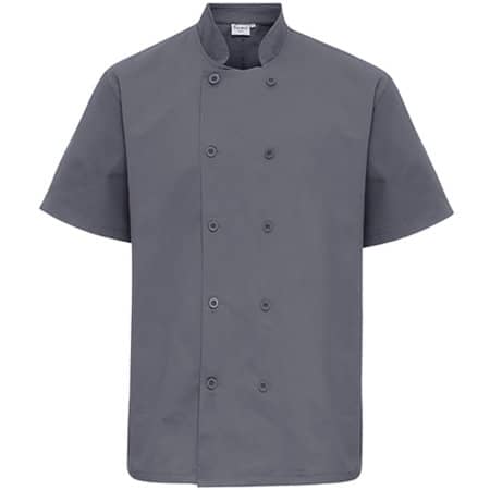 Essential Short Sleeve Chef´s Jacket in Steel (ca. Pantone 7545) von Premier Workwear (Artnum: PW656