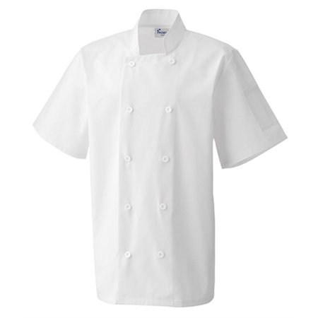 Essential Short Sleeve Chef´s Jacket in White von Premier Workwear (Artnum: PW656
