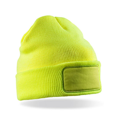 Double High Knit Thinsulate™ Printers Beanie in Fluorescent Yellow (Neon) von Result (Artnum: RC034
