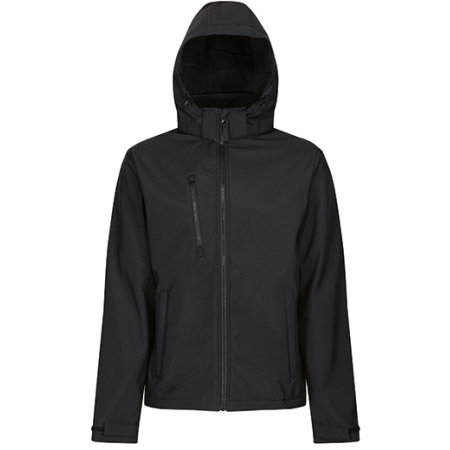 Venturer 3-layer Printable Hooded Softshell Jacket in Black|Black von Regatta Professional (Artnum: RG701
