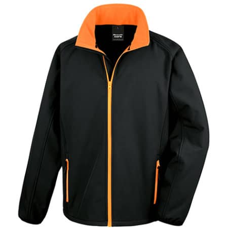 Herren-Softshelljacke mit Kinnschutz in Black|Orange von Result (Artnum: RT231