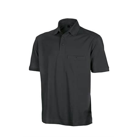 Strapazierfähiges Herren-Poloshirt mit Brusttasche in Black von Result (Artnum: RT312