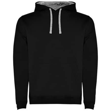 Urban Hooded Sweatshirt in Black|Heather Grey von Roly (Artnum: RY1067