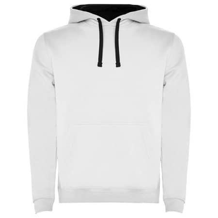 Urban Hooded Sweatshirt in White|Navy Blue von Roly (Artnum: RY1067