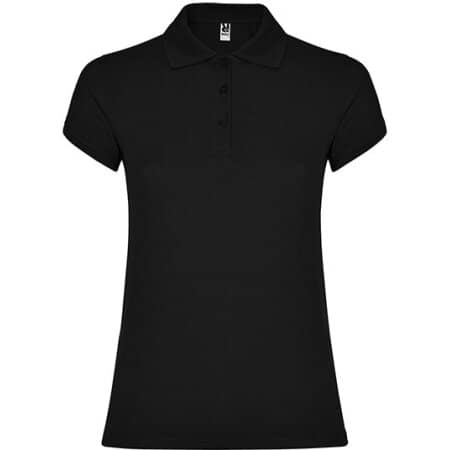 Damen-Poloshirt mit Seitenschlitzen in Black von Roly (Artnum: RY6634