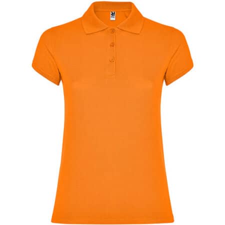 Damen-Poloshirt mit Seitenschlitzen in Orange von Roly (Artnum: RY6634