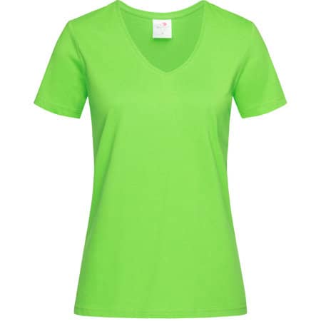 Klassisches Damen T-Shirt mit V-Ausschnitt in Kiwi Green von Stedman® (Artnum: S279