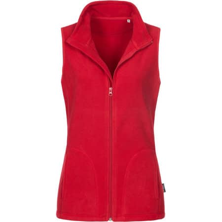 Atmungsaktive Antipilling Damen-Fleeceweste mit Stehkragen in Scarlet Red von Stedman® (Artnum: S5110